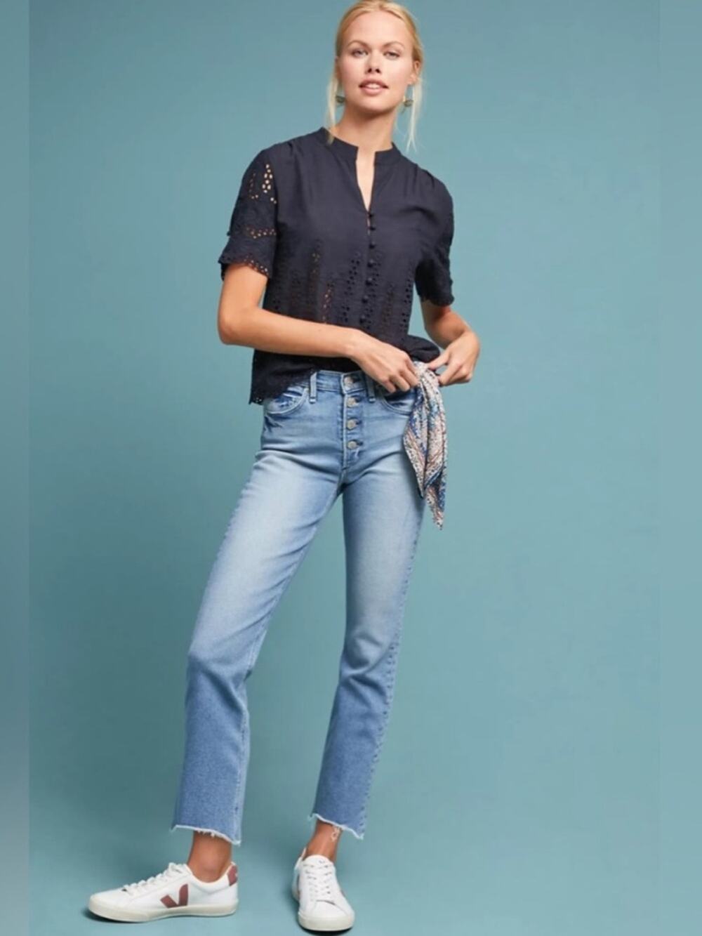 McGuire Gainsbourg bootcut jeans button fly chewed hem size 26